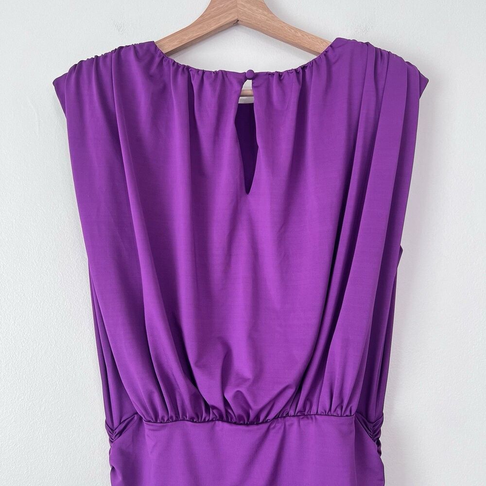 Veronica Beard Bora Dress 8 Dark Violet Ruched Sleeveless Bodycon Mini NWT $448 - Picture 10 of 14